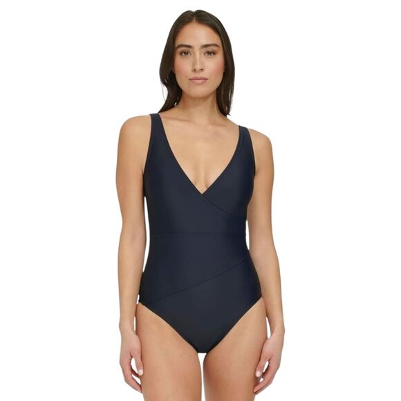 Tommy Hilfiger Women's Black One Piece Swimsuit Bathingsuit Size 16 - Picture 1 of 6